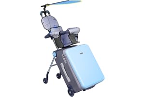 LemoHome Expandable Luggage with Spinner Wheels,Large Suitcases with Child Seat Design,Hard Luggage for Women and Men,20 inch Hardside Carry on Luggage for Travel (Blue visor)