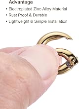 PATIKIL 5pk 18x11x3.5mm Zinc Alloy Spring Gate O Rings Light Gold Keyring Buckle view 4