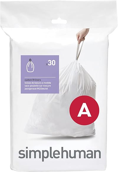 simplehuman CW0160 Code A Custom Fit Bin Liners White Pack of 30