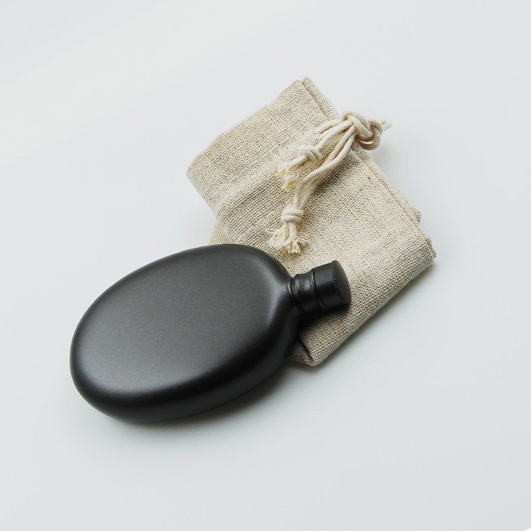 iSavage 3oz 18/8 Stainless Steel Oval Shaped Hip Flask, Popular Gun-Black Painting-YM803