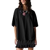 Esmeling Women Summer 2 Piece Skirt Sets Round Neck Short Sleeve Outfits Casual Tops and Pleated Skirts Sets