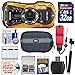 Ricoh WG-50 Waterproof/Shockproof Digital Camera (Orange) with 32GB Card + Battery + Case + Selfie Stick + Strap + Kit