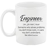 Lxenrra Engineer Definition Mug, Funny Ceramic Coffee Mug for Engineer Men & Women, Graduation, Birthday, or Christmas Gift, Engineer Gifts, Engineer Gifts for Men, 11 Oz