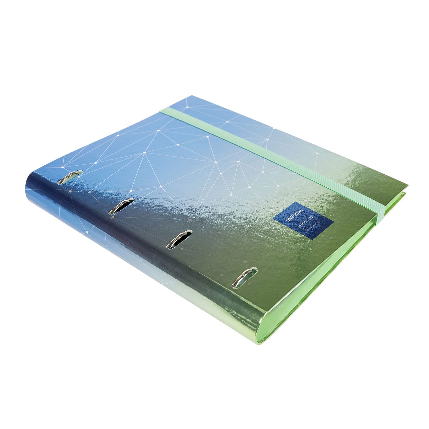 Grafoplás | 4 Rings Die Cut A4 Ring with Square Replacement Part 5 x 5 cm 90 g Plain Blue Includes Dividers and Clear Envelope Metal Finish Carpebook
