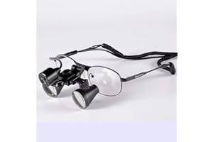 Songzi Optics 2.5X 3X 3.5X Optional Titanium Frame Binocular Dental Surgical Loupes with High Brightness Led Headlight (Working Distance :(360-460 mm) R, Magnification:3X)