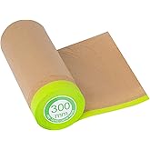 Pre-Taped Masking Paper for Painting - 12 inch x 50 feet Tape and Drape Painters Paper, Paint Adhesive Protective Paper Roll 