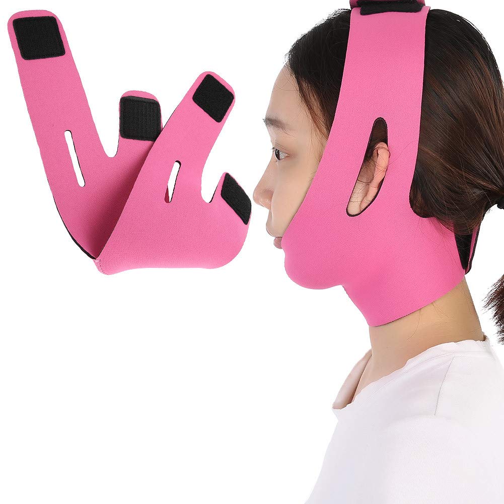Face Lifting Association, Facial Slimming Strap, Face Slimming Bandage Belt Face Lifting bandage V Line Lifting Chin Strap Double Chin Skin Straps for Women(Rose red)
