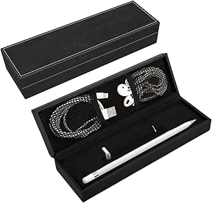 Dadanism Pencil Holder Case Fit Apple Pencil 1st/2nd Gen, PU Leather Magnetic Closure Pencil Storage Box Sleeve with Mesh Pocket Fit iPad 7th Gen 10.2