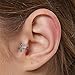 OwMell Cool Handmade Single Nose Ring Ear Cuff Earring Clip Coiled S925 Sterling Silver 3 Ways to Wear