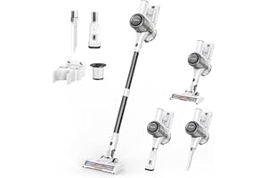 Homeika Cordless Vacuum Cleaner, 28Kpa Powerful Suction, 380W Strong Brushless Motor with 8 in 1 Lightweight Stick Vacuum Cleaner with 50 Min Runtime Detachable Battery for Pet Hair & Carpet, White