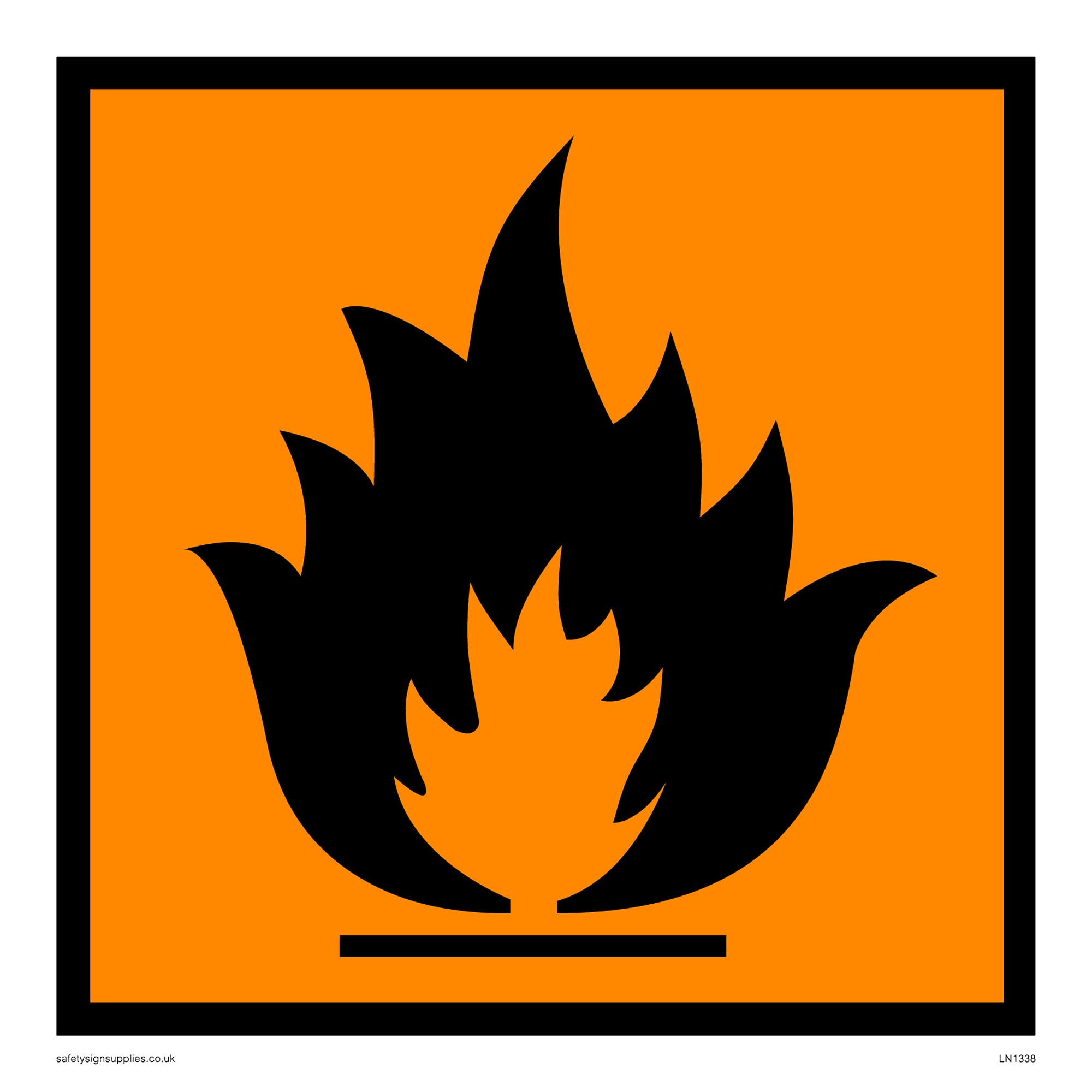 Pack of five - Flammable (chip) Sign - 150x150mm - S15