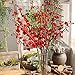 Sunm Boutique 2 Pack Plum Blossom Artificial Flowers Simulation Flower Table Decoration Accessories Party Beach Theme Decorations (Red, Pack of 2)