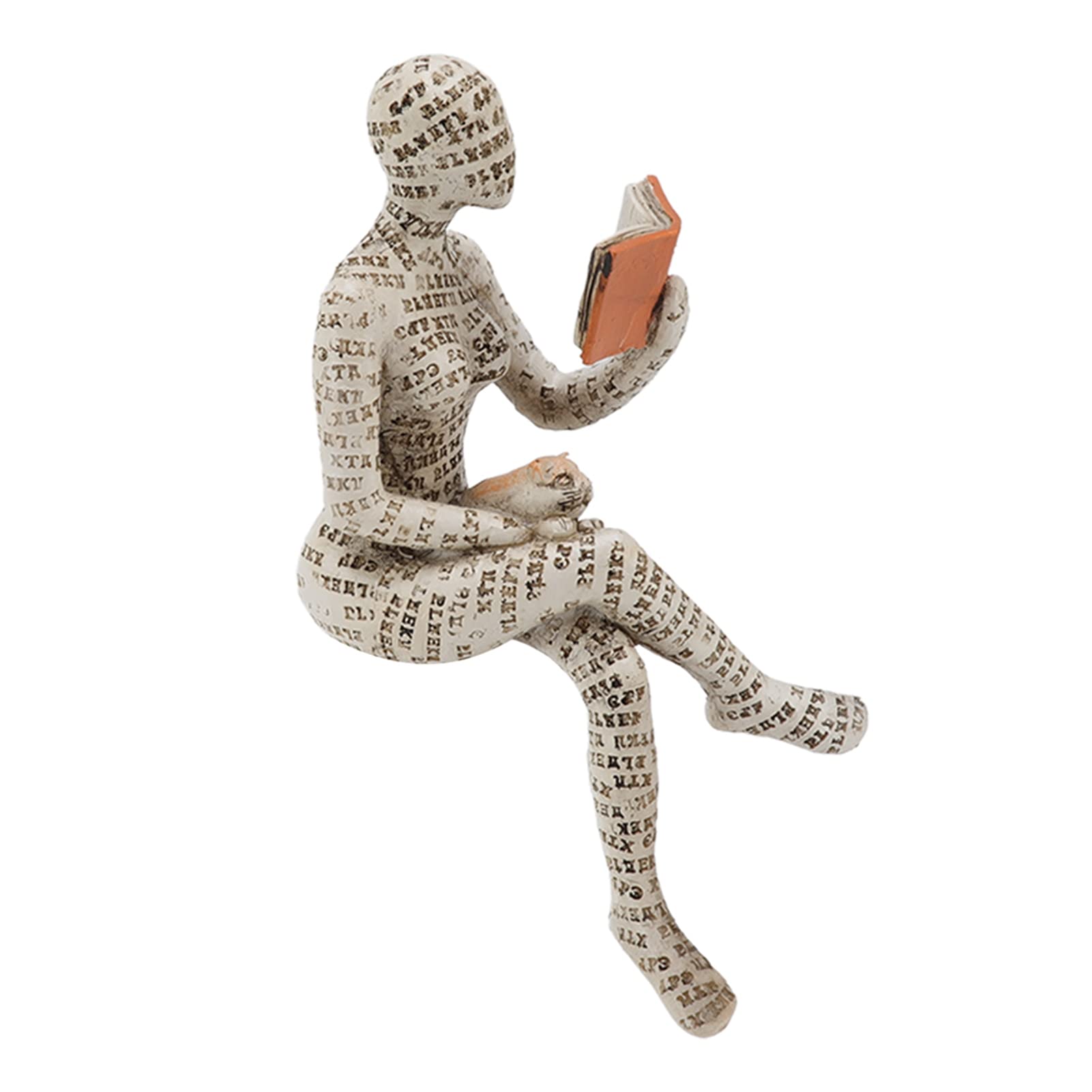 Reading Woman Figurine, Bookshelf Decoration Ornament Hand Painted Weather Resistant Resin for Living Room