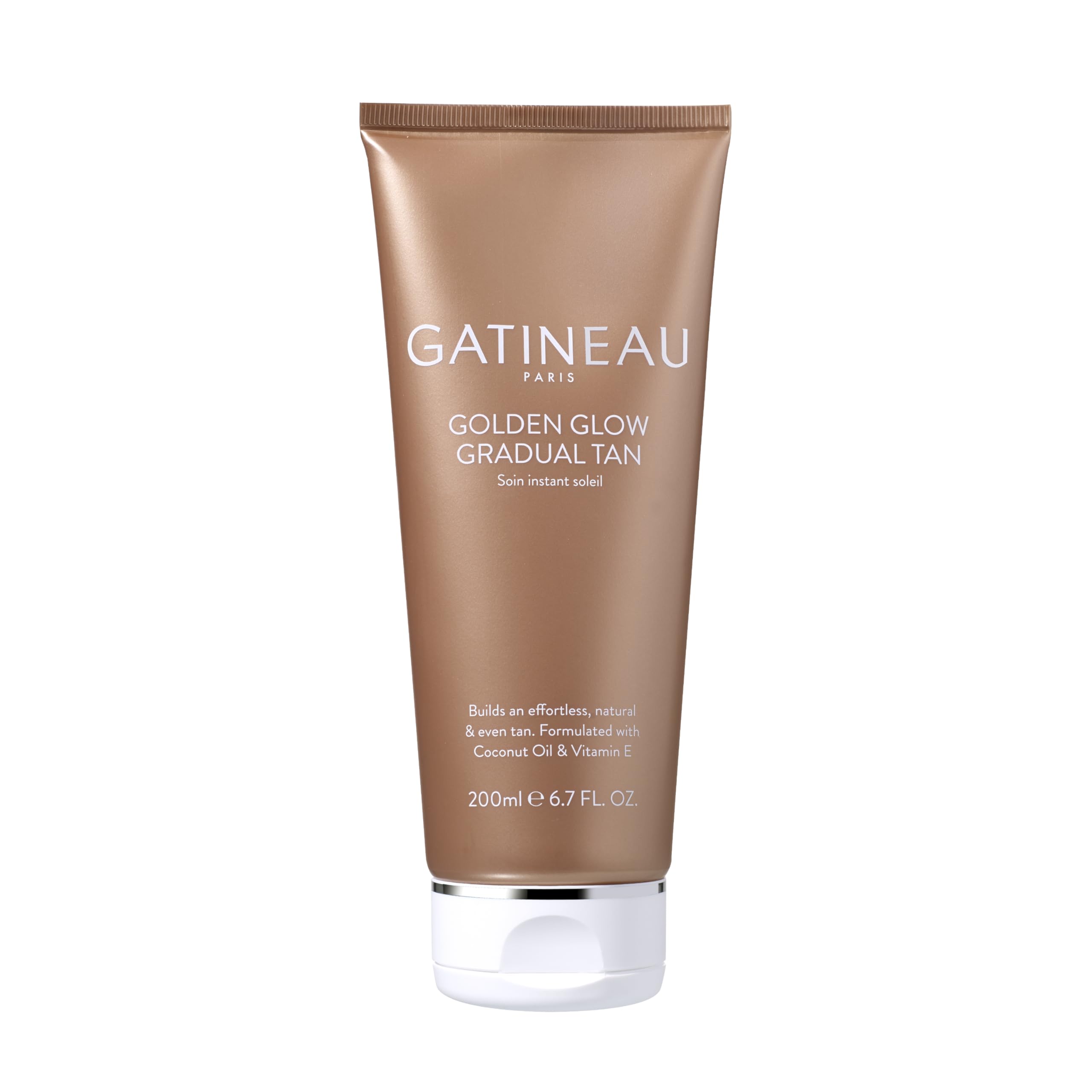 GATINEAU Golden Glow Gradual Tan - 200ml, Self Tan Lotion + 2 in 1 Body Moisturiser, Quick Dry Easy Application, Coconut Oil & Vitamin E, Buildable Natural Tan, Dermatologist Tested & Cruelty Free