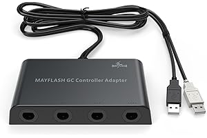 MAYFLASH Gamecube Controller Adapter for Wii U, PC Windows and Switch/Switch 2, 4 Ports