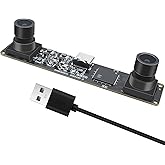 MMlove USB Stereo Camera,1200P 60FPS Global Shutter Dual Lens Module | 600P 120FPS High Speed 3D Webcam 94&deg; Viewing Angle Lightburn Camera for VR Face Recognition,PC/Laptop/Raspberry Pi