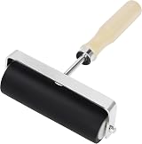 Kurtzy 10cm Rubber Printmaking Roller Lino Brayer with Wooden Handle view 1