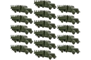 FIXOSHEE 16pcs Military Truck Model Toy Plastic Army Vehicle Models Pocket Truck Toys Miniature Cars