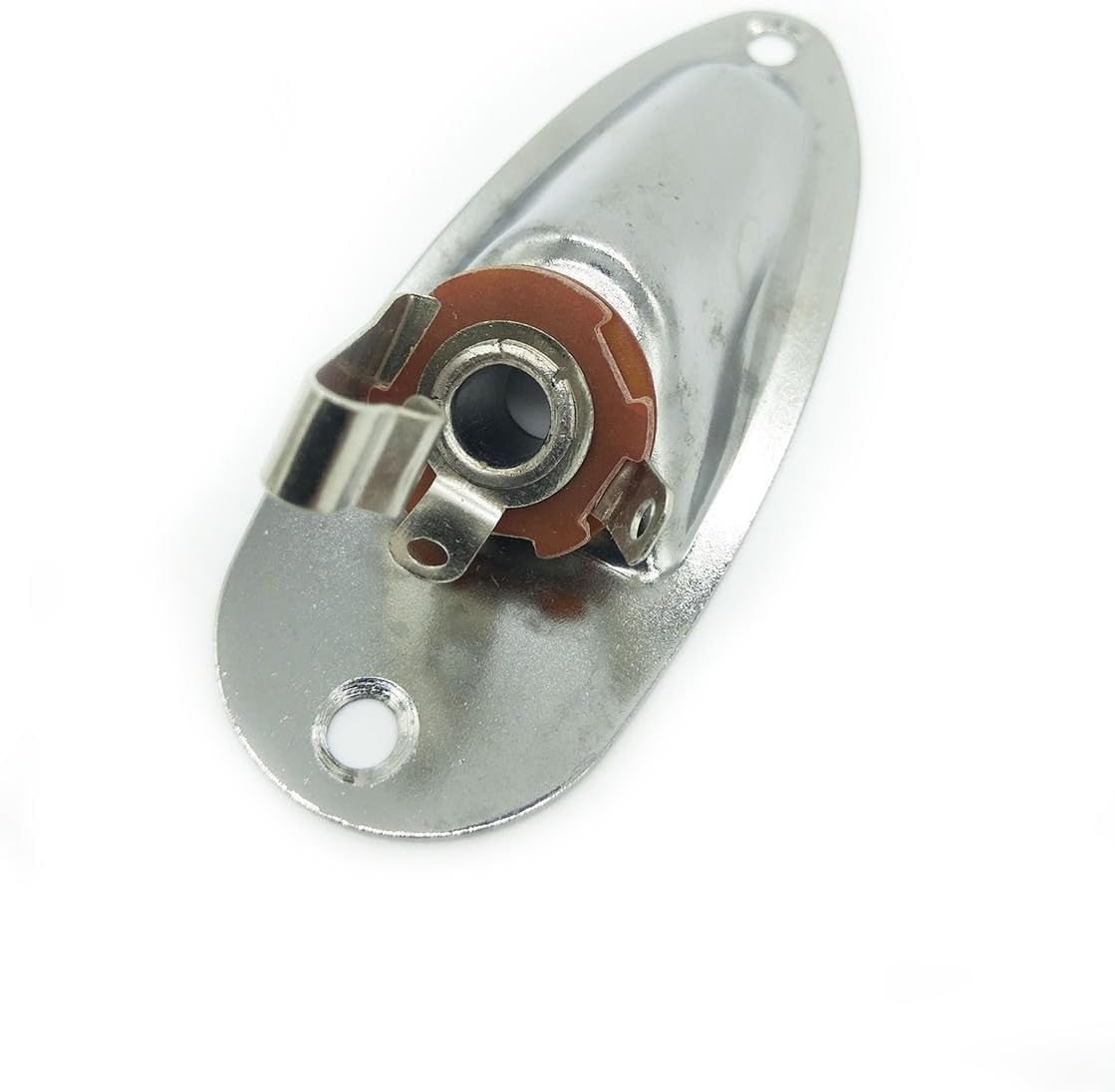 Boat Style 1/4" Loaded Guitar Pickup Output Jack Plug Socket plate and Screws ferrule for Fender Strat Stratocater Style Electric Guitar (Chrome) - Image 4