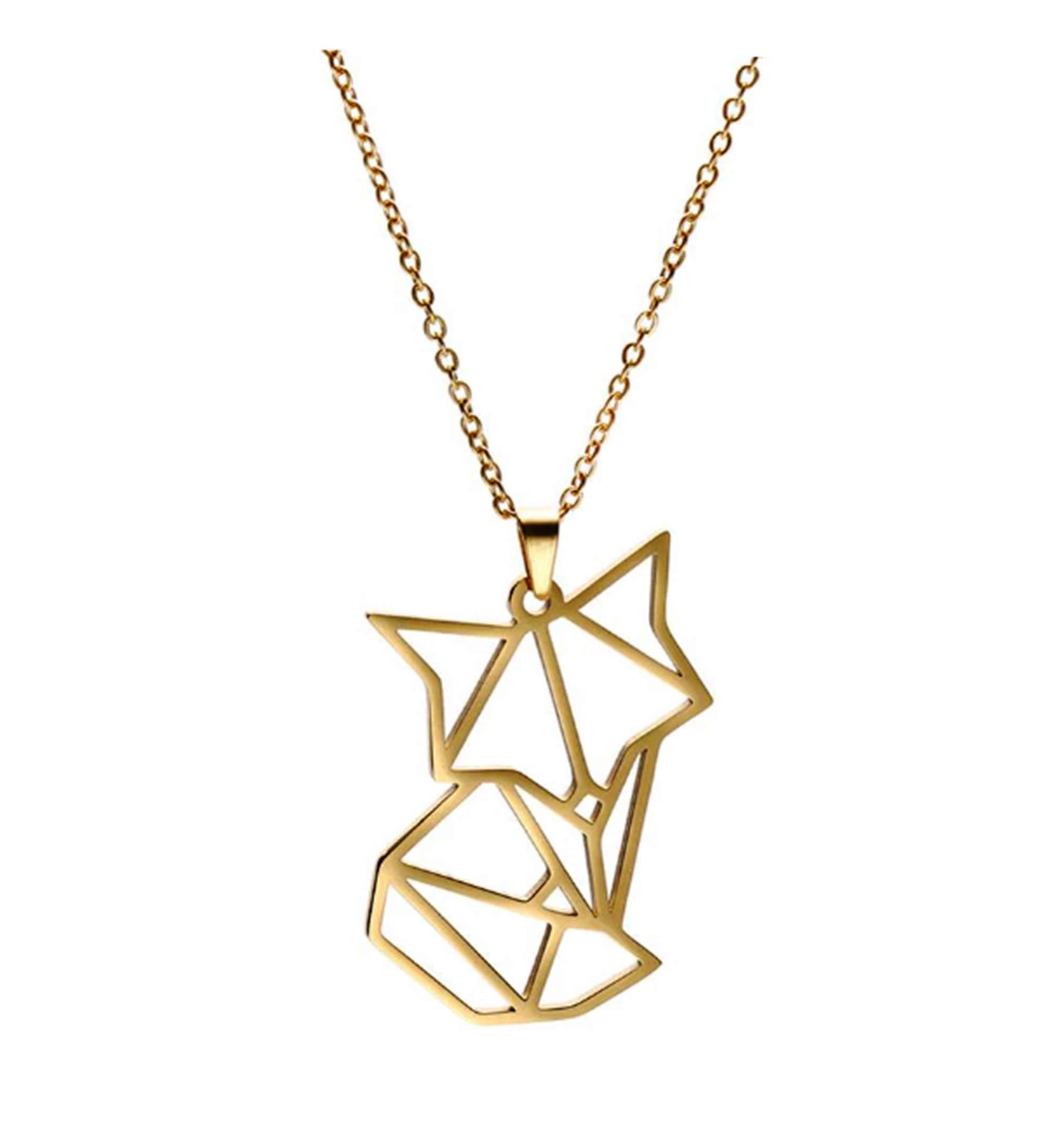 Modern Fox Necklace Pendant Charm, in an Organza Gift Bag