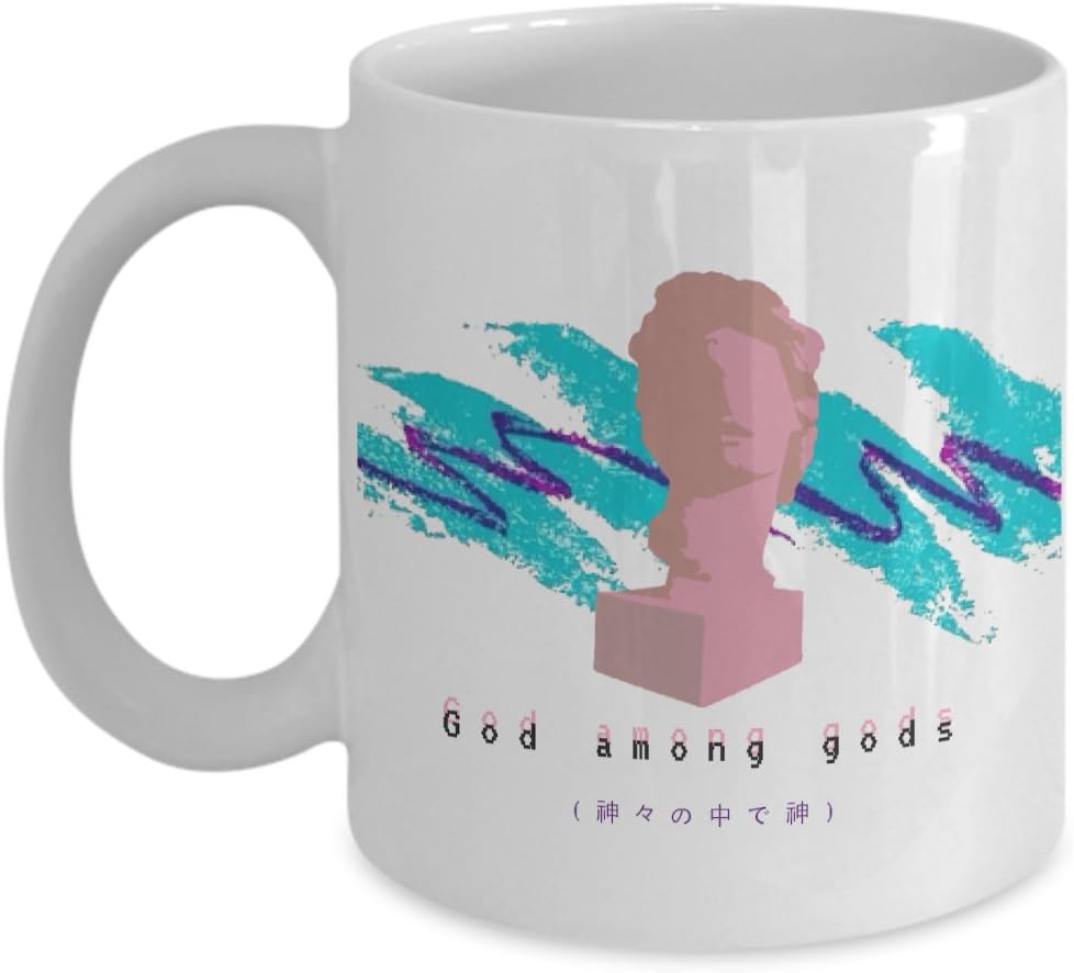 Vaporwave Aesthetic Mug - God Among Gods Coffee Tea Cup