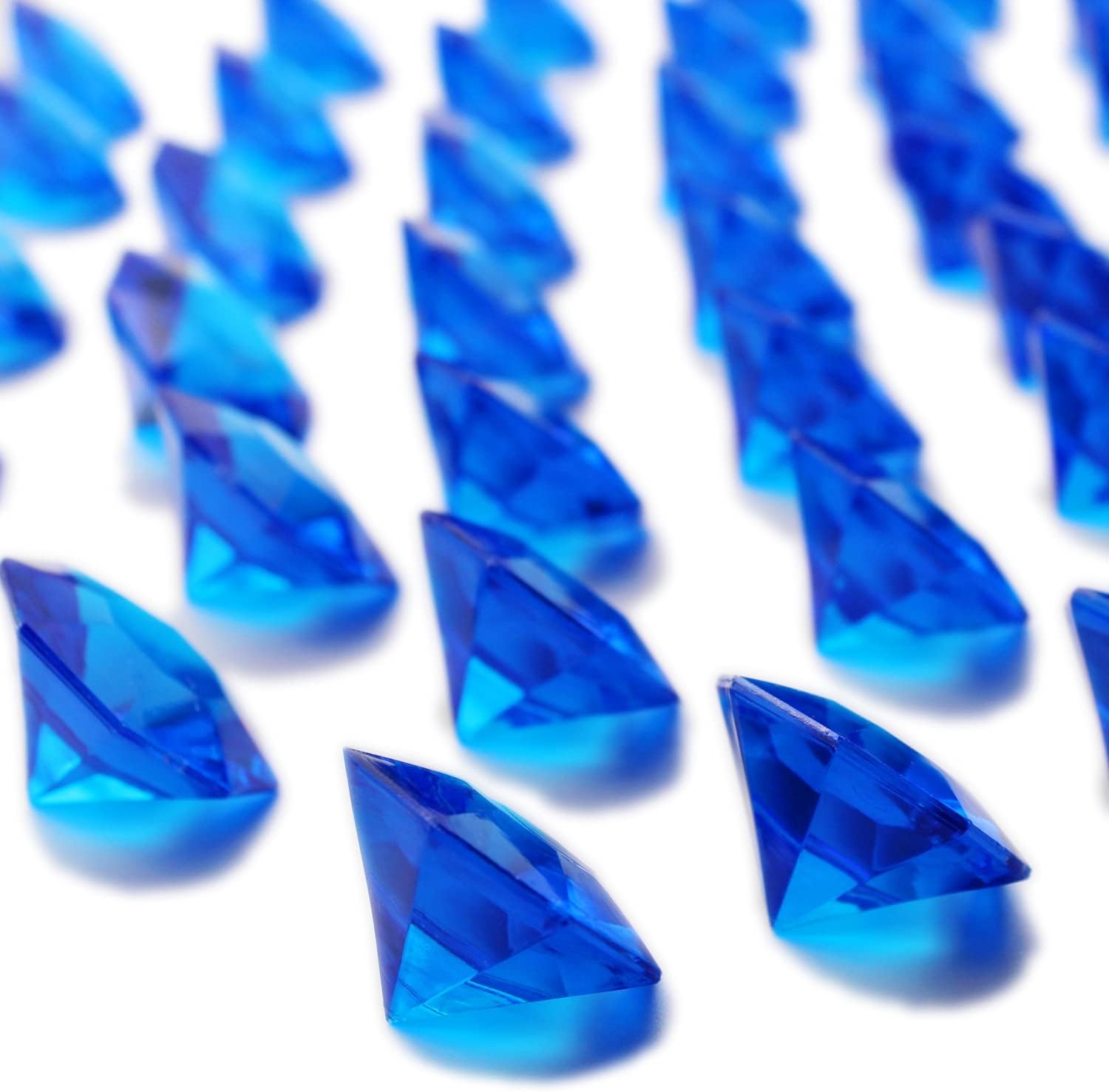 Vase Fillers - PMLAND 40+ Pieces Large Acrylic Diamond Crystals Gems Treasure Gemstones for Table Scatters Vase Fillers Decoration Party Treasure Hunting Arts and Crafts - Royal Blue