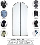 HomeClean Garment Covers 6 Pack 24x40in Translucent Zipper Dustproof Breathable view 4