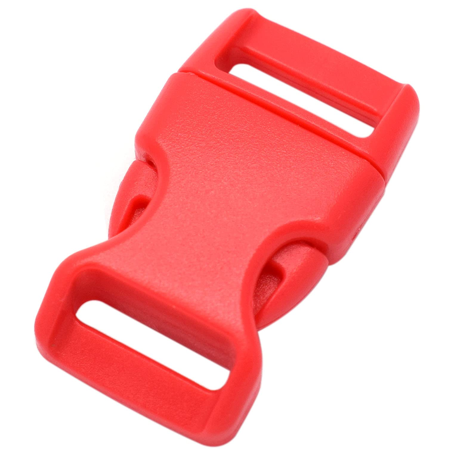 15 Pack Curved Side Quick Release Plastic Buckles for Paracord Bracelets Clasp/Pet Collar 15mm (5/8 inch) Webbing/Backpack Straps (Red)