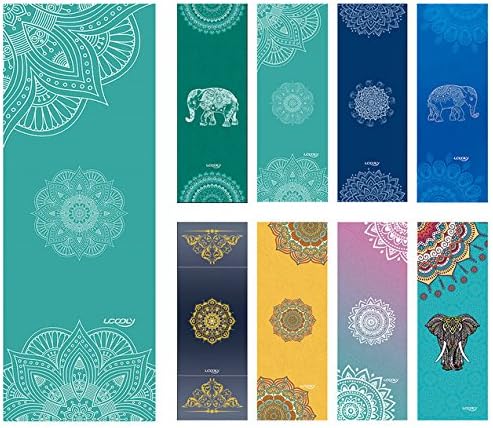UCOOLYYoga Towel,Mat Towel with Smart Corner Pockets and Elastic Loop,Non Slip Hot Yoga Towel for Bikram,Pilate,Fitness 24"x72"