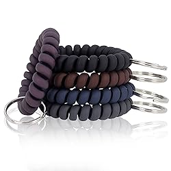BIHRTC 5PCS Spiral Keychain Bracelet Wrist Coil