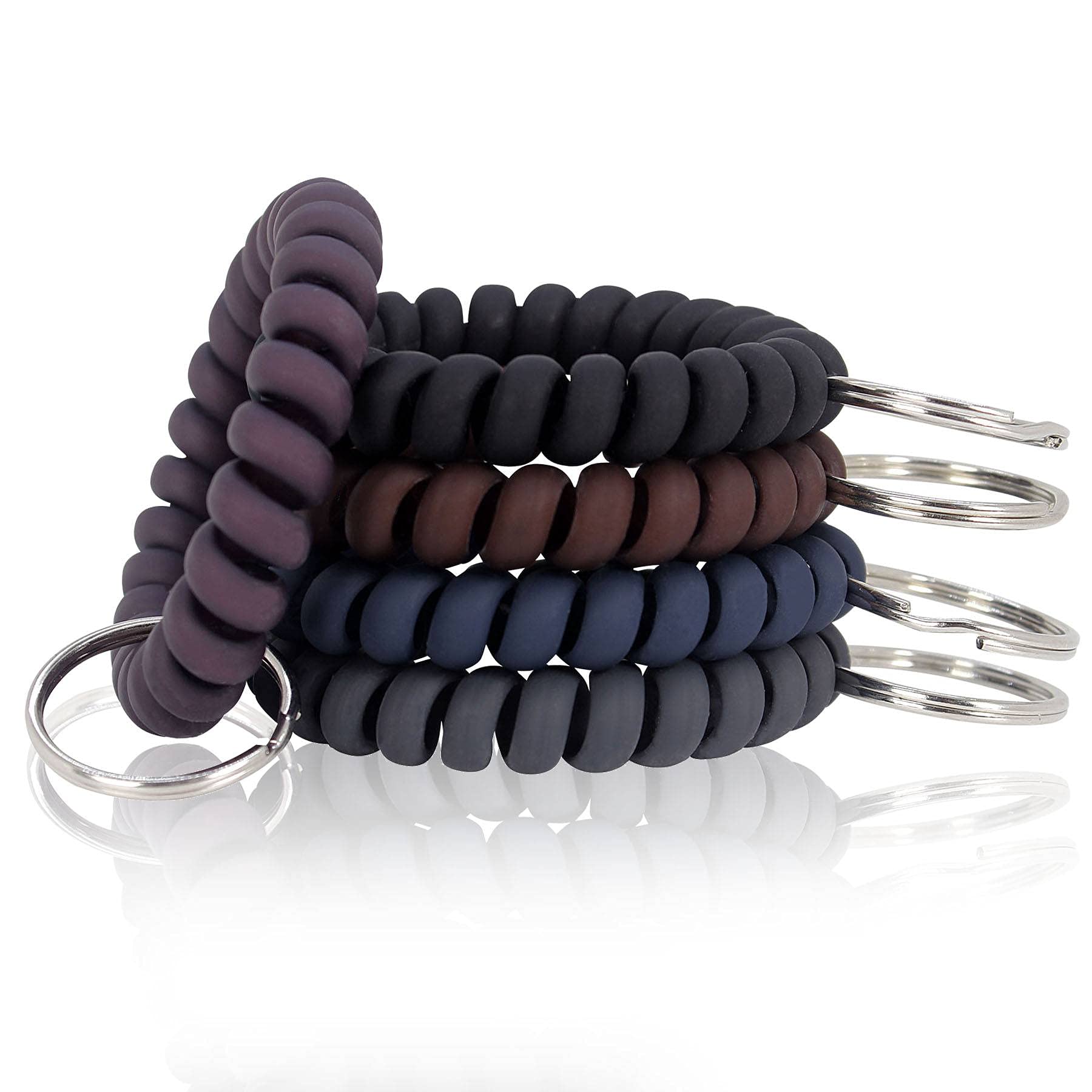 BIHRTC 5PCS Spiral Keychain Bracelet Wrist Coil