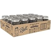 Ball Glass Canning Mason 16 oz Regular Mouth Jars, 20 ct with Lid Set, Ideal for Food Canning, Country Wedding Favors, Shower