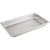 Winco Full Size 2.5" Deep Metal Food Pan/Steam Table Pan, Perforated, 22 Gauge