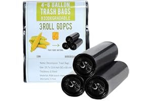 Jaoul Trash Bags 4 Gallon, Small Garbage Bags, Strong & Unscented Trash Bags for Kitchen, Bathroom, Office, Restroom, Car, Bl