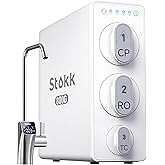 Stokk 800 GPD Reverse Osmosis System, Fast Flow Tankless RO Water Filter | 8-Stage RO System, Reduce PFAS, Water Quality Monitor, 3:1 Pure to Drain, Smart LED Faucet, S2 Under Sink RO System