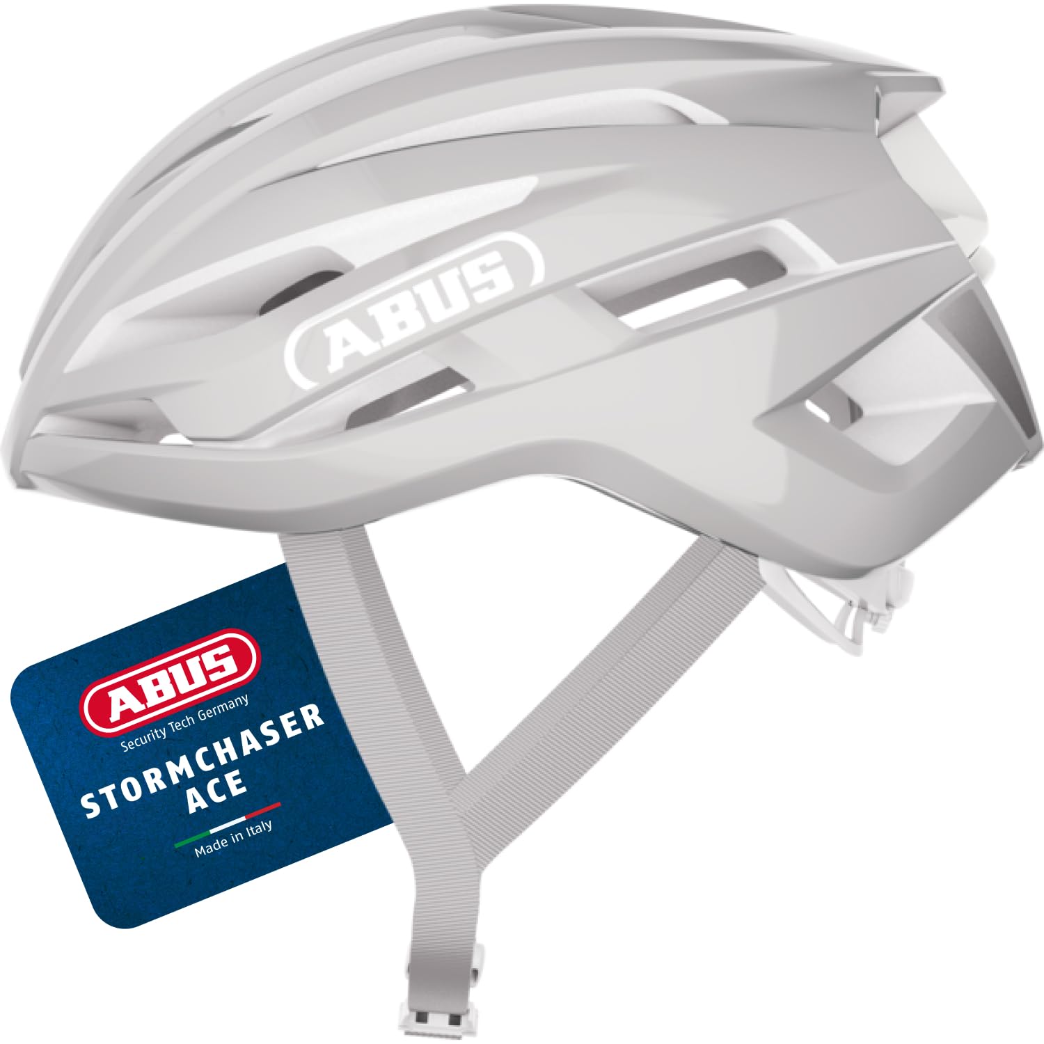ABUS Rennradhelm StormChaser ACE - Leichter Fahrradhelm für Radrennen, Gravelbike-Touren und Cyclocross - für Damen und Herren - Größe L, Pure Grey