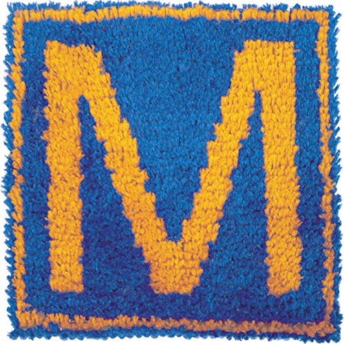 Wonderart Monogram Blue Latch Hook Kit, 12" x 12"