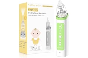 Koalababy Latest Large Flow Electric Nasal Aspirator - Powerful Suction for Quick Suck Out Snot, Baby Nose Sucker with 3 Suction Levels, Newborn Essential with Soothing Music and Light, Green