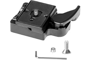 Koolehaoda Camera Quick Release Plate System Adapter with 1/4"-3/8" Screw Compatible for Manfrotto 200PL and 323 - (Black)