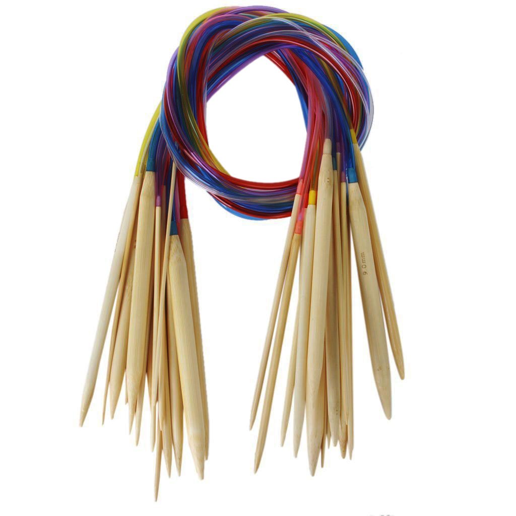 Beyond Dreams® 18 Pairs Knitting Needle Bamboo Needles Set | Wooden Tools for Wool Crochet Design | Circular Double Ended | 2 mm to 10 mm Size Pins for Beginners Professional