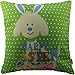 HOSL FHJ02 Happy Easter Series Blend Linen Throw Pillow Case Decorative Cushion Cover Pillowcase Square 18