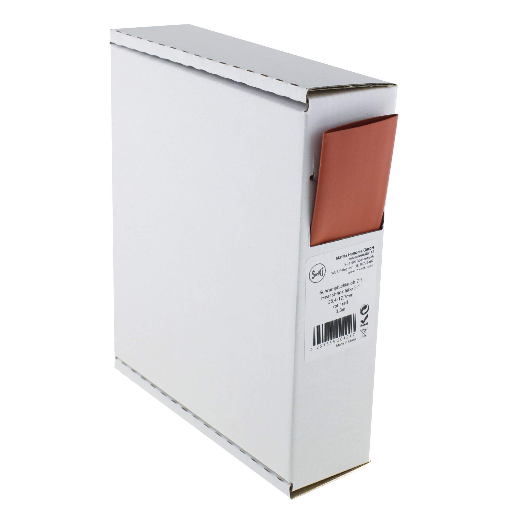 Heat Shrink Tubing White 2:1 1.2-0.6 mm 12 m Dispenser Box