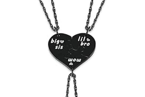 Ralukiia 3PCs Mother Son and Daughter Heart Puzzle Piece Necklace Set, Gifts for Mom from Sons and Daughters, Big Sis Little Bro Family Jewelry for Mother's Day