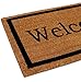 BirdRock Home Welcome Coir Doormat | 18 x 30 Inch | Standard Welcome Mat with Black Border and Natural Fade | Vinyl Backed | Outdoor