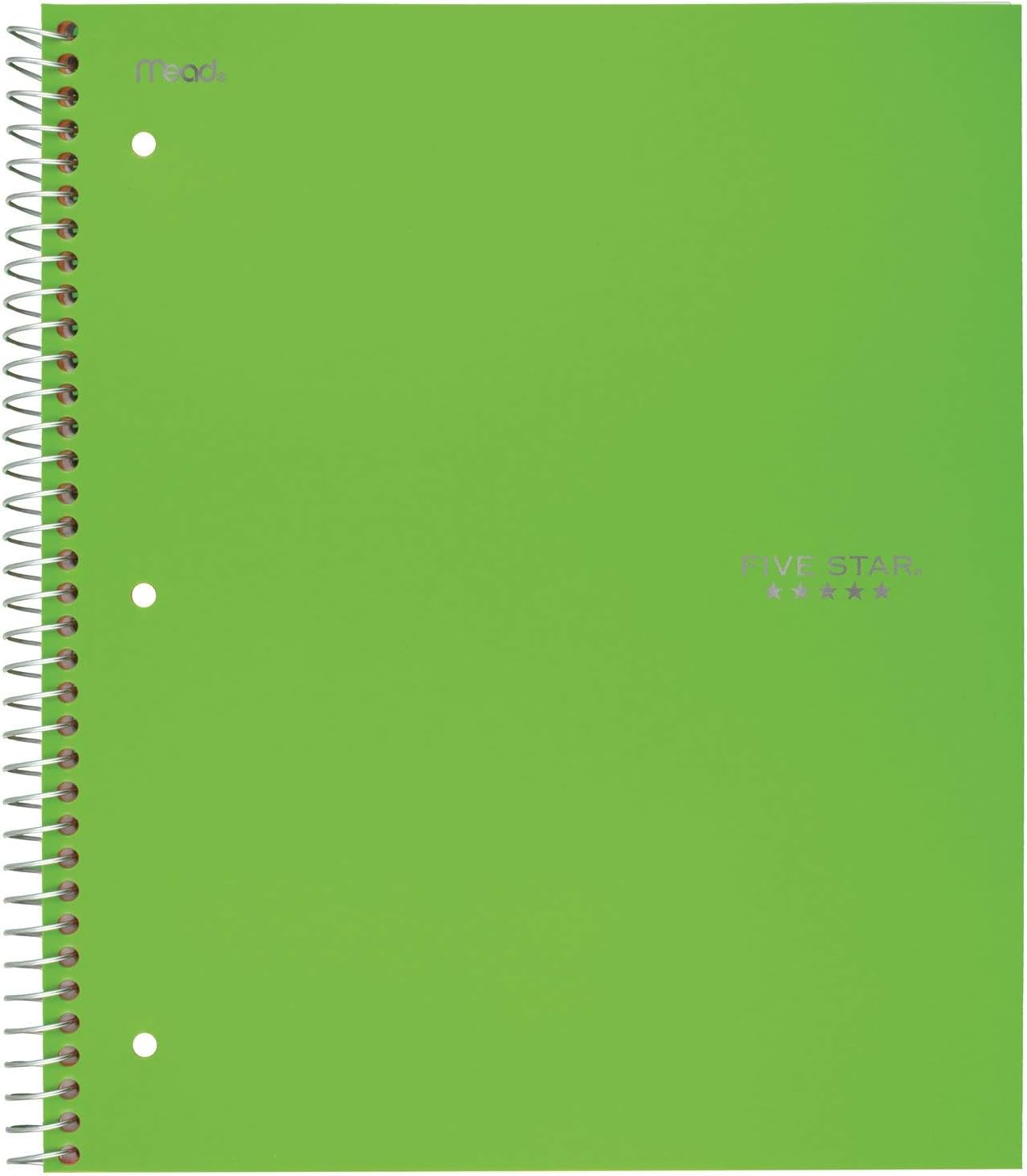 Five Star Spiral Notebooks, 3 Subject, College Ruled Paper, 150 Sheets, 11" x 8-1/2", Gray, Lime, Teal, 3 Pack (73481) : Office Products
