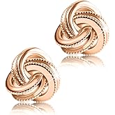 Gold Plated Sterling Silver Studs Love Knot Earrings For Women | Hypoallergenic & Nickle Free Jewelry for Sensitive Ears