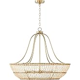 Capital Lighting 444161MA Wren Modern Handcrafted Rattan Basket Chandelier, 6-Light 360 Total Watts, 27" H x 32" W, Matte Bra