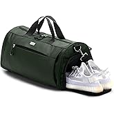 TOPDesign Gym Bag for Women & Men, Unisex Duffel Bag with Shoe Compartment & Wet Pocket for Travel Sports Gym (L Green)