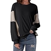 Half Hidden Women's Casual Long Sleeve Drop Shoulder Soft Oversized Pullover Crewneck Sweatshirts