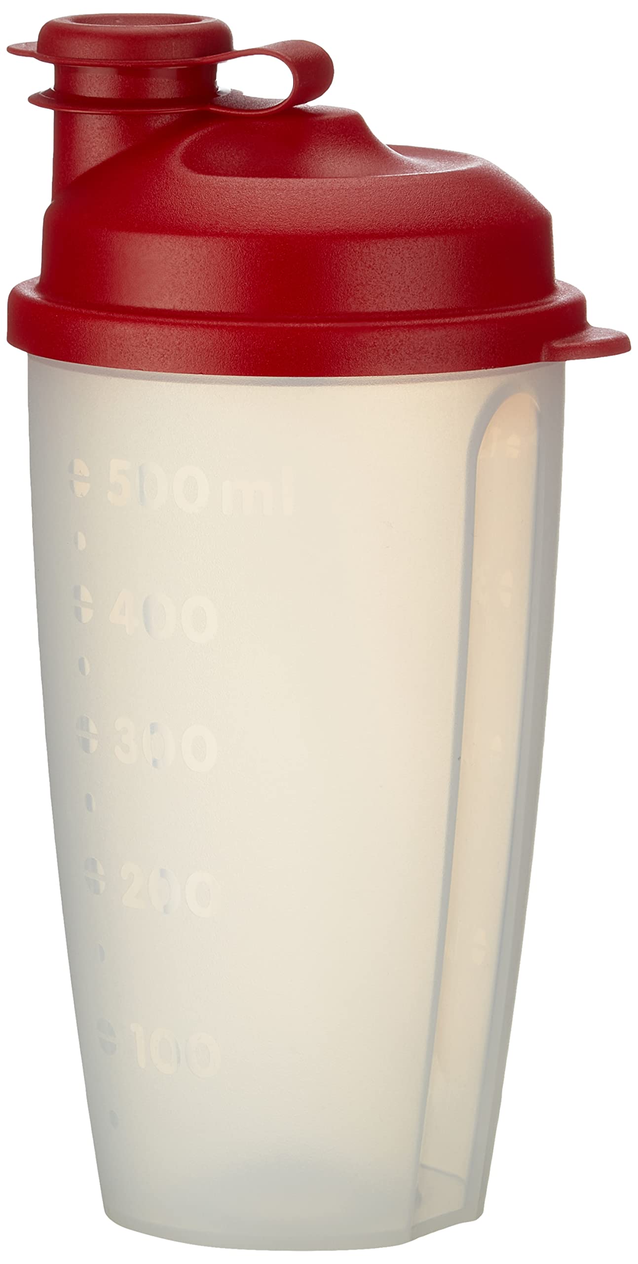 Westmark Dressing Shaker With Measuring Scale, Removable Mixing Disc And Closable Spout, Volume: 0.5 L, Plastic, Bpa-Free, Mixery, Colour: Translucent/Red, 2435227R